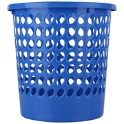 得力 蓝色圆形塑料垃圾桶9556